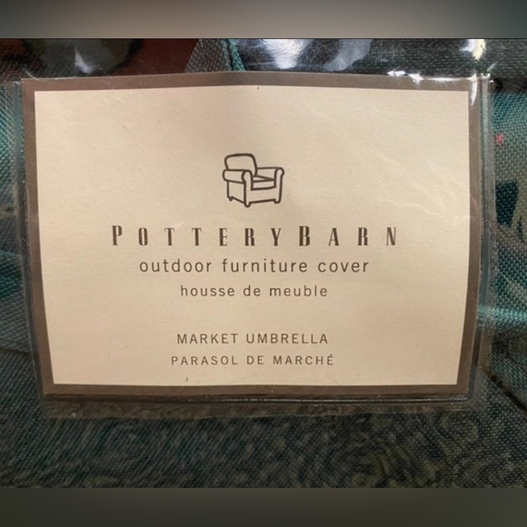 Pottery Barn Outdoor Furniture Cover Market Umbrella Cover Green NEW IN PACKAGE - Picture 2 of 3